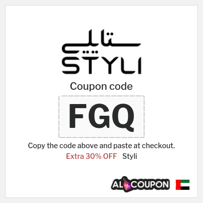 Coupon for Styli (KK10) Extra 30% OFF
