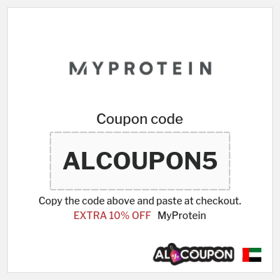 Coupon for MyProtein (ALCOUPON5) EXTRA 10% OFF