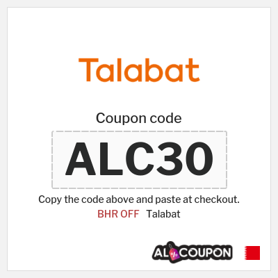 Coupon discount code for Talabat  Bahraini Dinar OFF