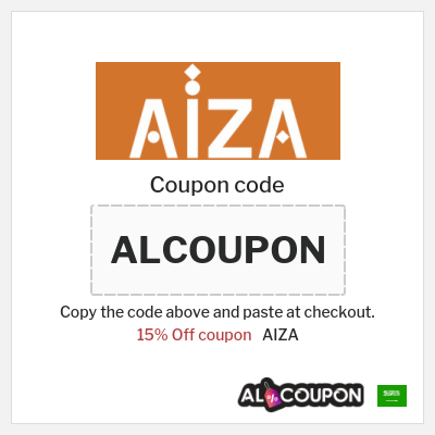 Coupon for AIZA (ALCOUPON) 15% Off coupon