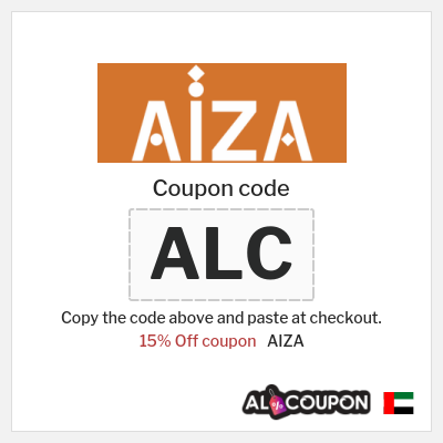 Coupon for AIZA (ALC) 15% Off coupon