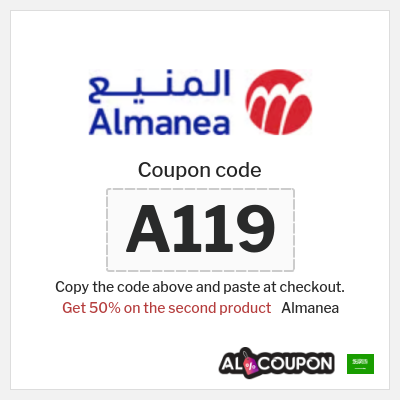 Coupon for Almanea (A119) Get 50% on the second product