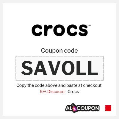 Coupon for Crocs (SAVOLL) 5% Discount