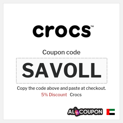 Coupon for Crocs (SAVOLL) 5% Discount