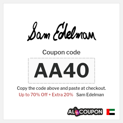 Coupon for Sam Edelman (AA36) Up to 70% Off + Extra 20%