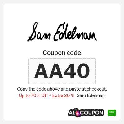 Coupon for Sam Edelman (AA36) Up to 70% Off + Extra 20%