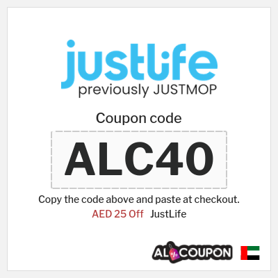 Coupon for JustLife (ALC40) AED 25 Off