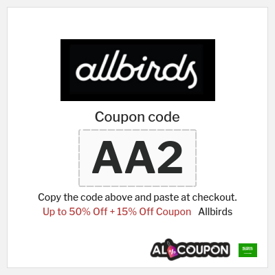 Coupon for Allbirds (AA2) Up to 50% Off + 15% Off Coupon