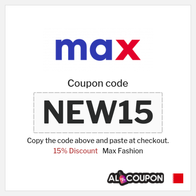 Coupon for Max Fashion (NEW15) 15% Discount