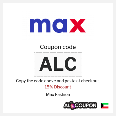 Coupon for Max Fashion (ALC) 15% Discount