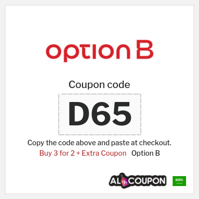 Coupon for Option B (D65) Buy 3 for 2 + Extra Coupon