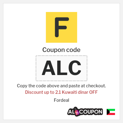 Coupon for Fordeal (ALC) Discount up to 2.1 Kuwaiti dinar OFF