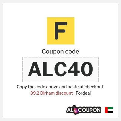 Coupon for Fordeal (ALC40) 39.2 Dirham discount