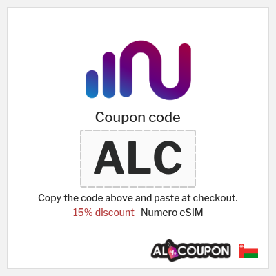 Coupon for Numero eSIM (ALC) 15% discount