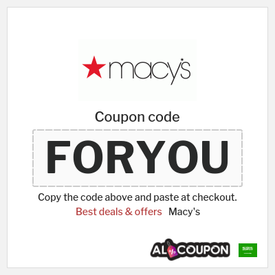 Coupon for Macy's (FORYOU) Best deals & offers