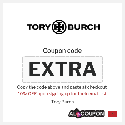 Coupon discount code for Tory Burch 10% OFF Discounts & Voucher codes