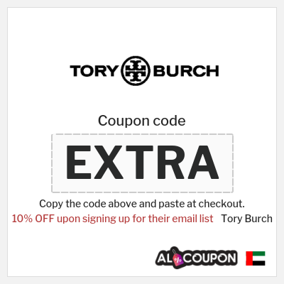 Coupon discount code for Tory Burch 10% OFF Discounts & Voucher codes