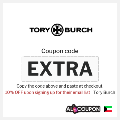 Coupon discount code for Tory Burch 10% OFF Discounts & Voucher codes