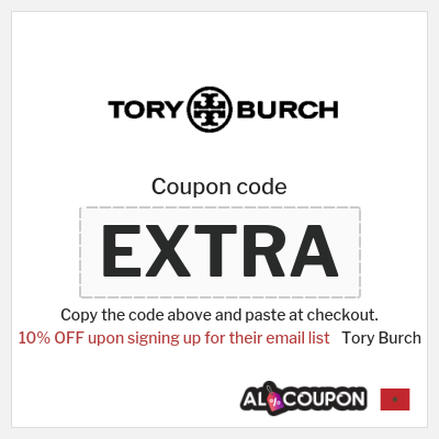 Coupon discount code for Tory Burch 10% OFF Discounts & Voucher codes