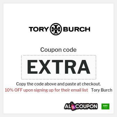 Coupon discount code for Tory Burch 10% OFF Discounts & Voucher codes