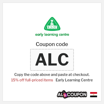 Coupon discount code for Early Learning Centre 15% Promo code