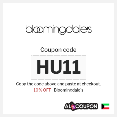 Bloomingdale's Coupon (HU11) BLOOMINGDALE'S Promo Code Kuwait