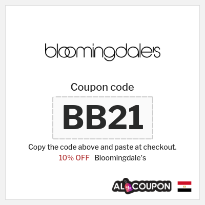 Bloomingdale's Coupon (BB21) BLOOMINGDALE'S Promo Code Egypt