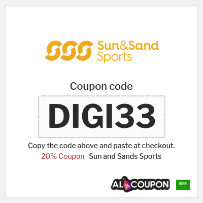 Coupon for Sun and Sands Sports (DIGI33) 20% Coupon