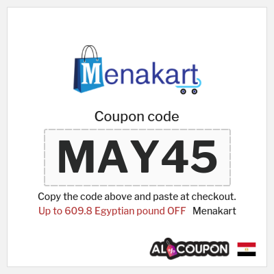 Coupon discount code for Menakart 542 Egyptian pound OFF Coupon Code