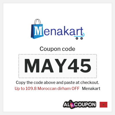 Coupon discount code for Menakart 97.6 Moroccan dirham OFF Coupon Code