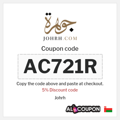 Coupon discount code for Johrh 5% OFF