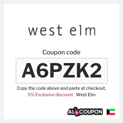 Coupon discount code for West Elm Up to 70% Discounts + 5% Coupons 