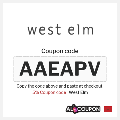 Coupon discount code for West Elm Up to 70% Discounts + 5% Coupons 
