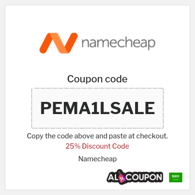 Coupon for Namecheap (PEMA1LSALE) 25% Discount Code