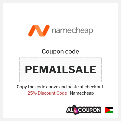 Coupon for Namecheap (PEMA1LSALE) 25% Discount Code