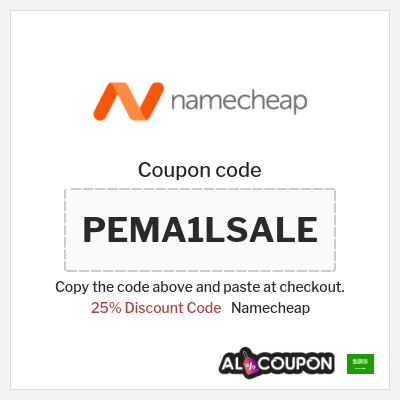 Coupon for Namecheap (PEMA1LSALE) 25% Discount Code