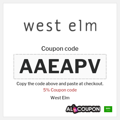 Coupon for West Elm (AAEAPV) 5% Coupon code