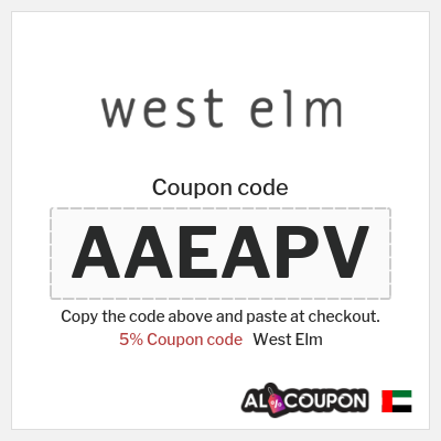 Coupon for West Elm (AAEAPV) 5% Coupon code