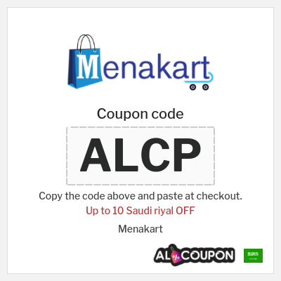 Coupon for Menakart (ALCP) Up to 10 Saudi riyal OFF