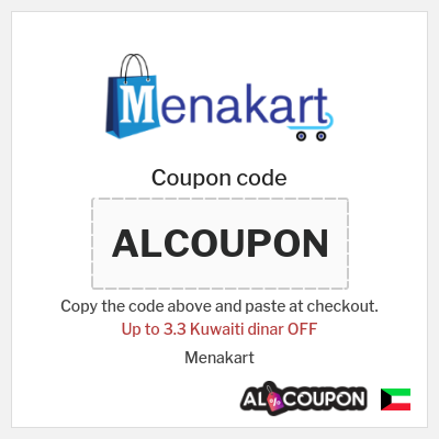 Coupon for Menakart (ALCOUPON) Up to 3.3 Kuwaiti dinar OFF