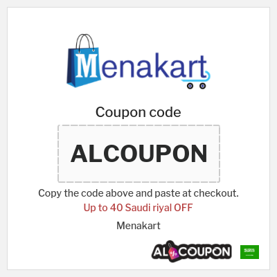 Coupon for Menakart (ALCOUPON) Up to 40 Saudi riyal OFF
