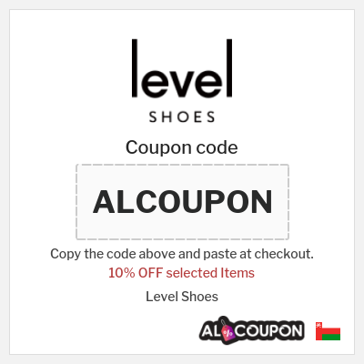 Coupon for Level Shoes (ALCOUPON) 10% OFF selected Items