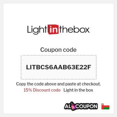 Coupon for Light in the box (LITBCS6AAB63E22F) 15% Discount code