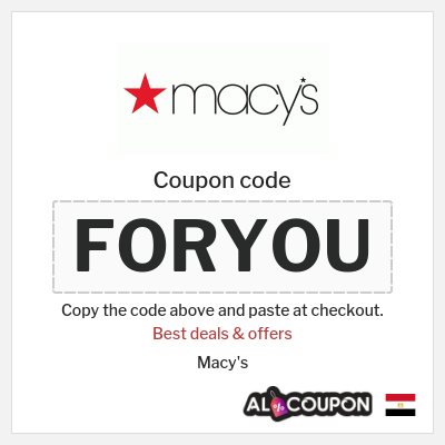 Coupon discount code for Macy's 30% OFF