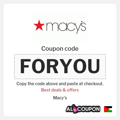 Coupon discount code for Macy's 30% OFF