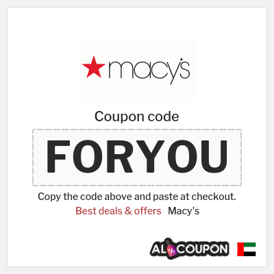 Coupon discount code for Macy's 30% OFF