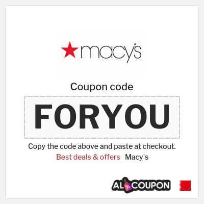Coupon discount code for Macy's 30% OFF