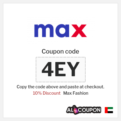 Coupon for Max Fashion (4EY) 10% Discount