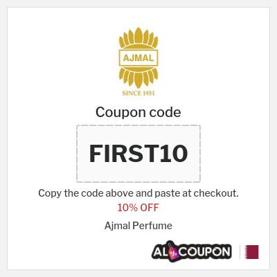Coupon for Ajmal Perfume (FIRST10) 10% OFF
