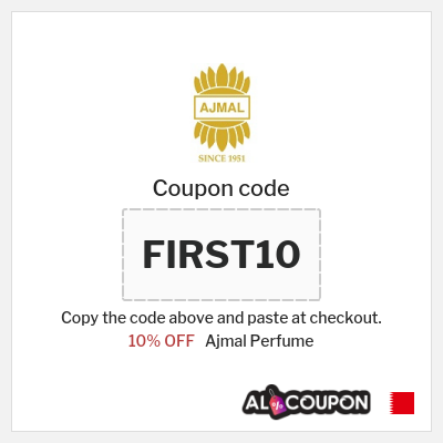 Coupon for Ajmal Perfume (FIRST10) 10% OFF
